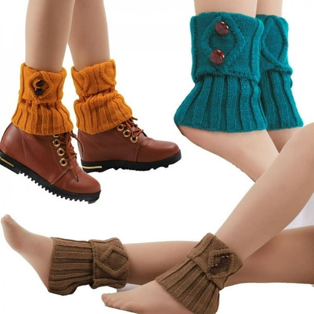 Womens Crochet Knitted Sock Leg Warmers Lady Cuff Toppers Boot Socks Winter Warm 